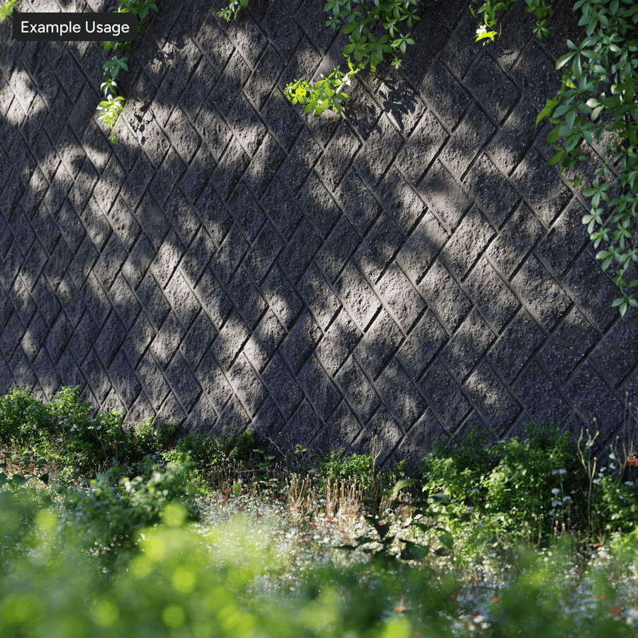 Texture de mur de soutènement à chevrons en granulats