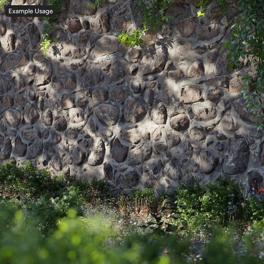 Heavily Mortared Rubble Stone Wall Texture