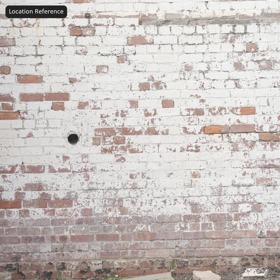 Old Whitewashed Running Bond Brick Texture, Red