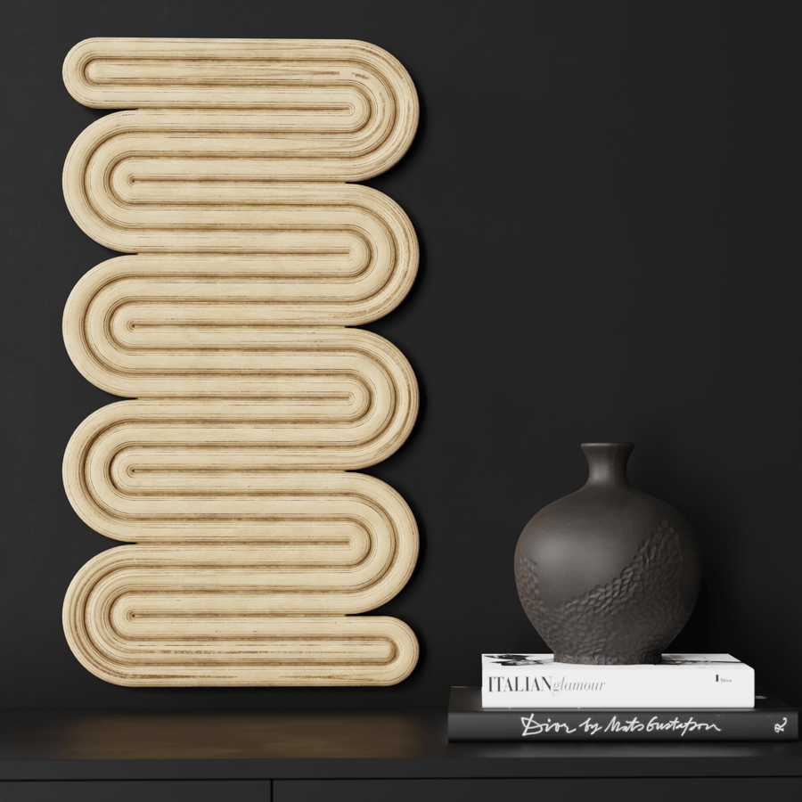 Thehighkey Horizonal Birch Plywood Carving Wall Decoration Model