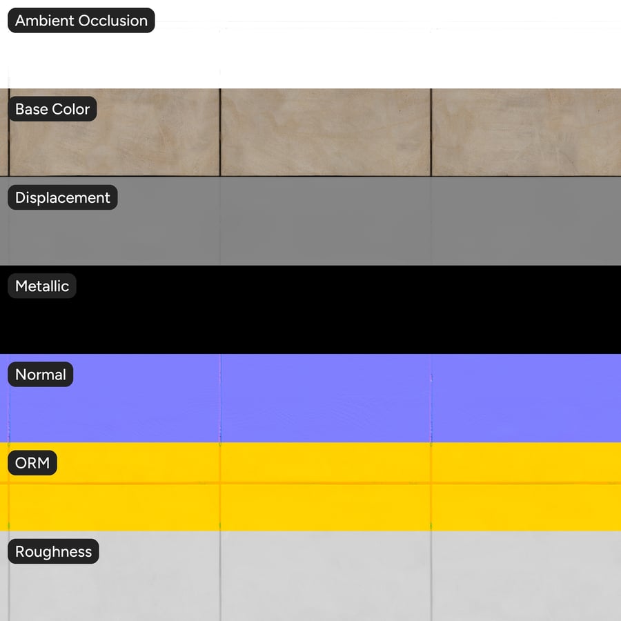 Matte Travertine Facade Tile Texture