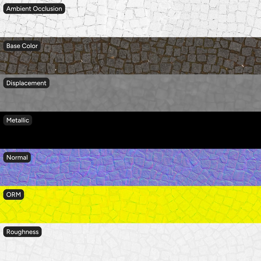 Vecchio ciottolato con texture di aghi di pino