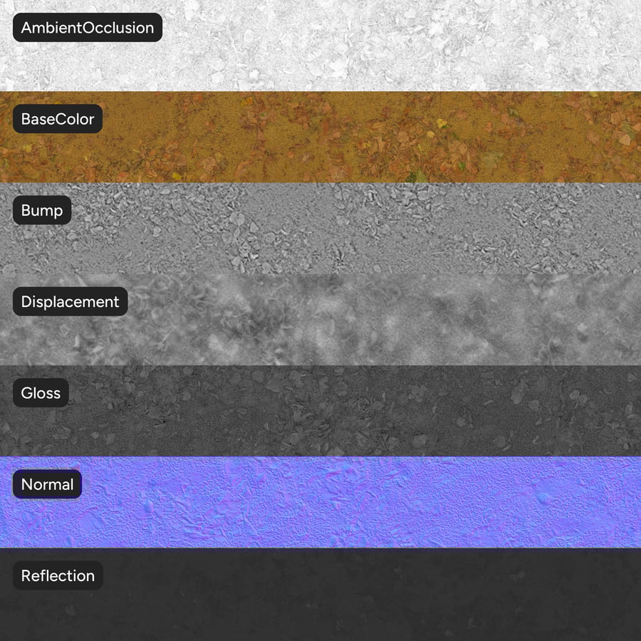 Folhas espalhadas sobre relva seca Textura