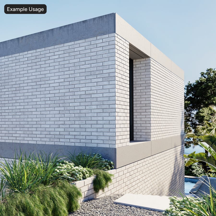 Smooth Running Bond Brick Wall Texture, Grey
