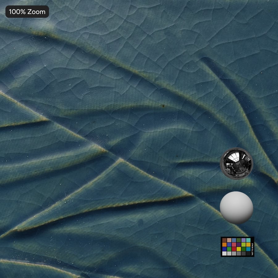 Céramique émaillée céladon Texture de la poterie, bleue