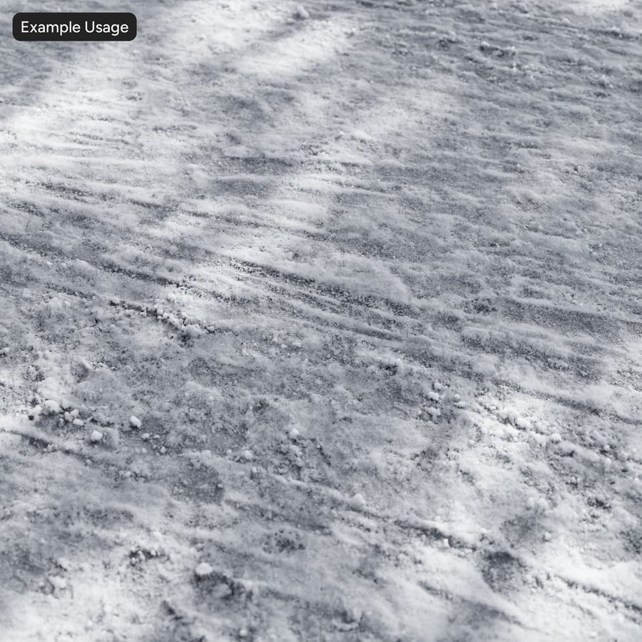 Marques de pneus sur une texture d'asphalte enneigée