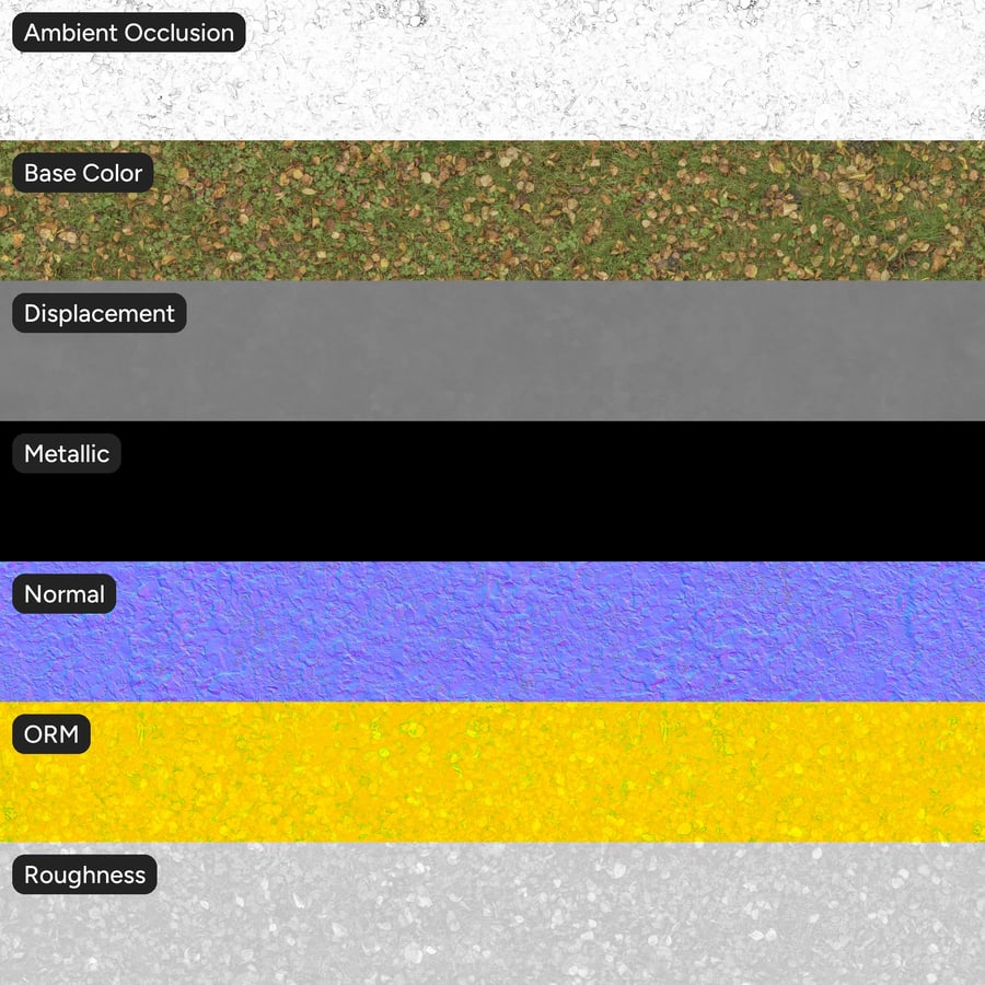 Spadané listí na smíšené trávě Textura