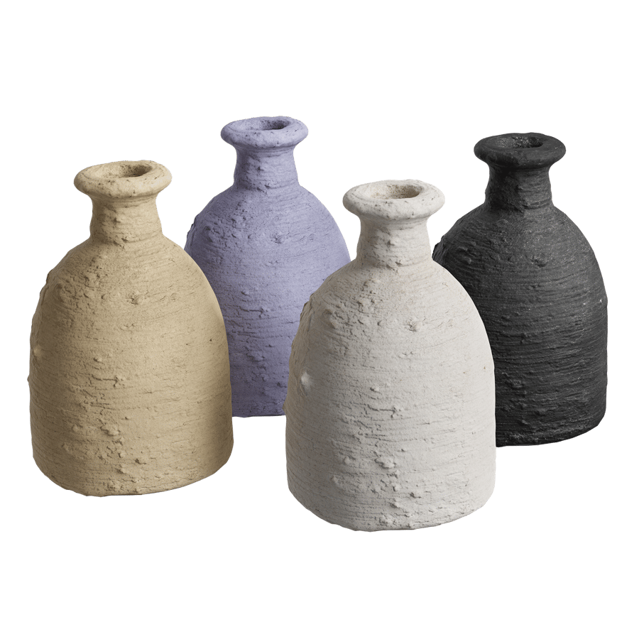 Rustic Flask Shaped Ceramic Vase Models