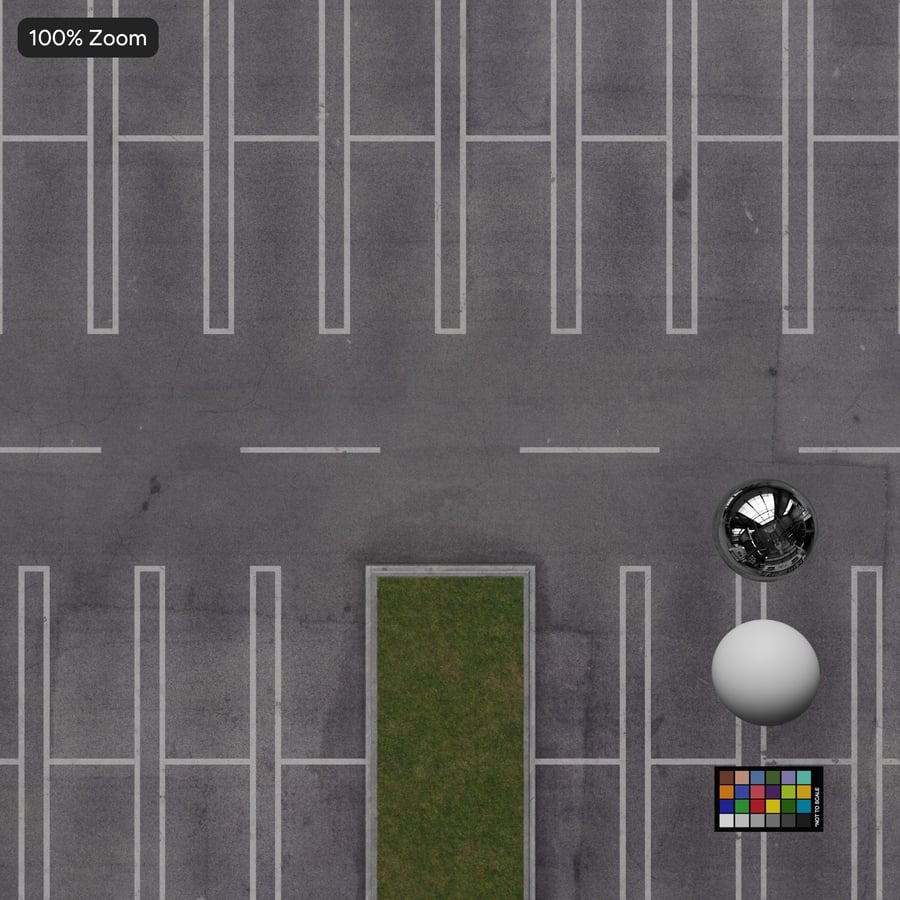 Weathered Asphalt with Grass Box Parking Lot Texture