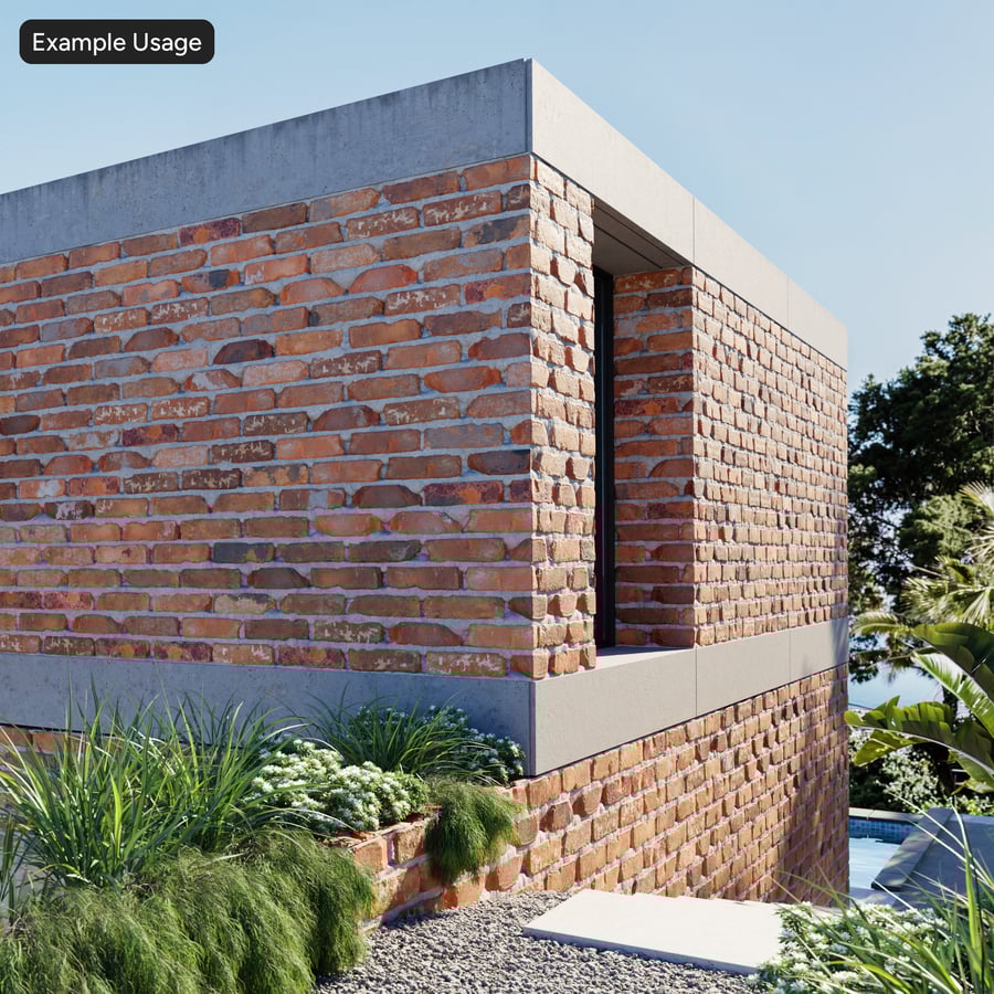 Old Reclaimed Running Bond Brick Wall Texture