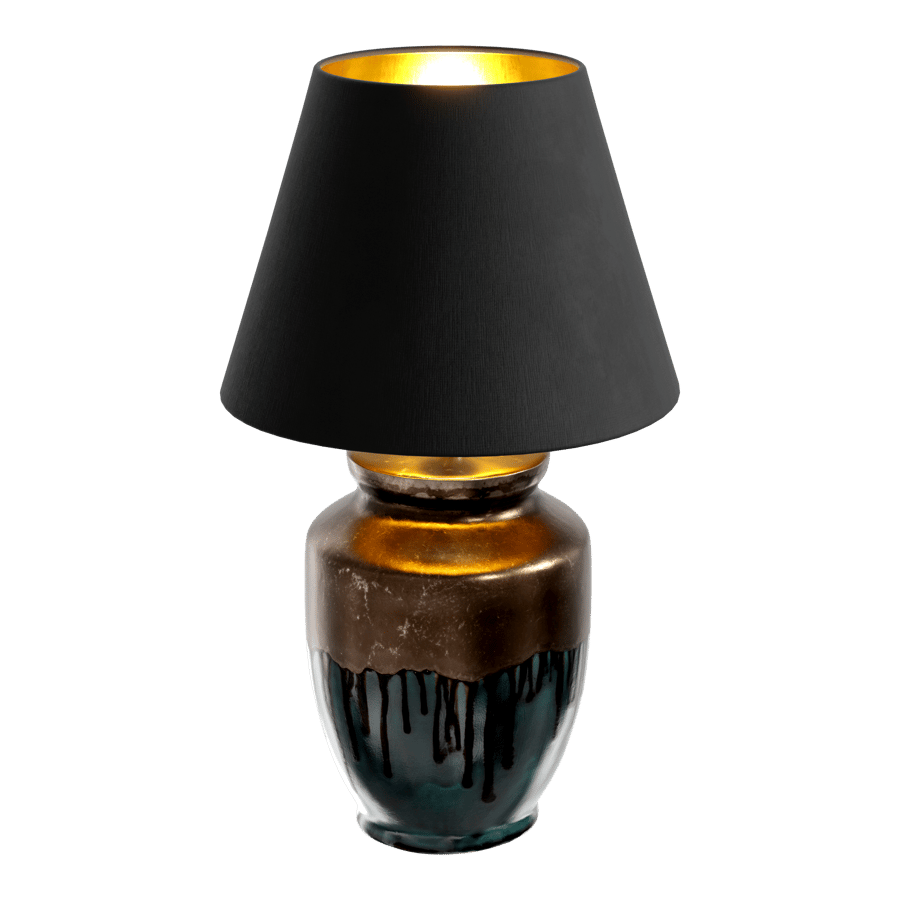 Eno Ceramic Skaro Golden Petrol Shade Lamp Model, Brown