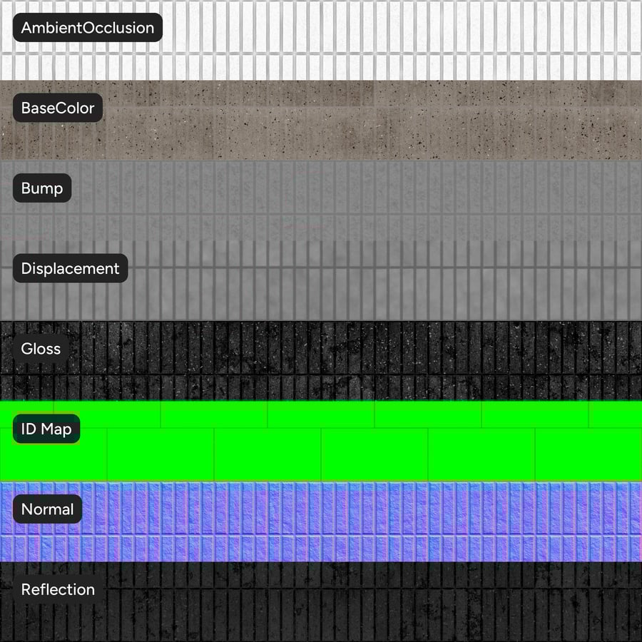 Fluted Concrete Block Wall Texture