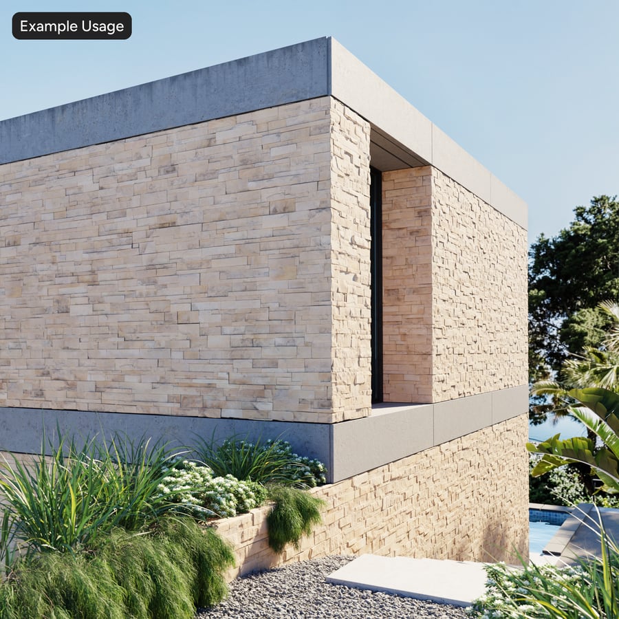 Rough Cut Sandstone Wall Texture, Beige