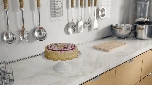 Bolo de Baunilha e Framboesa Modelo de Alimento