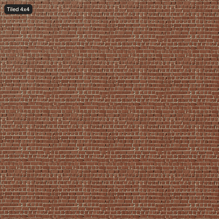 Textura de ladrillo industrial antiguo en aparejo corrido con relieve, terracota