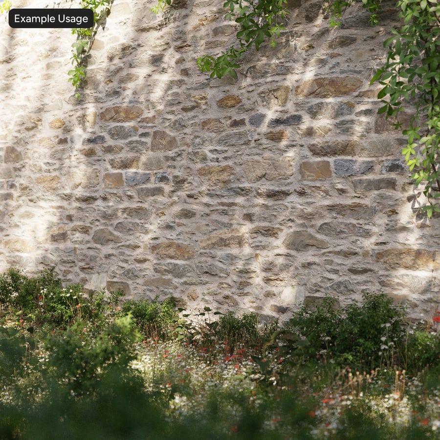Rough Stone Wall Texture, Beige and Grey