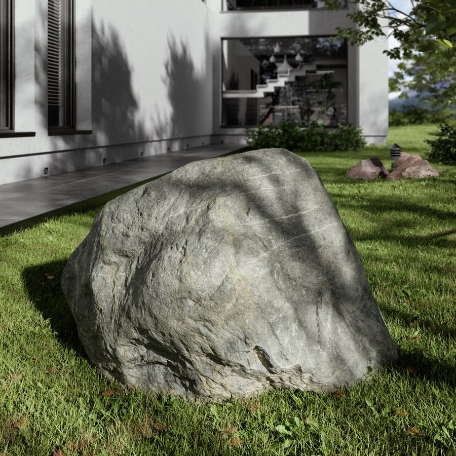 Pale Cool Toned Smooth Large Rock Boulder Model