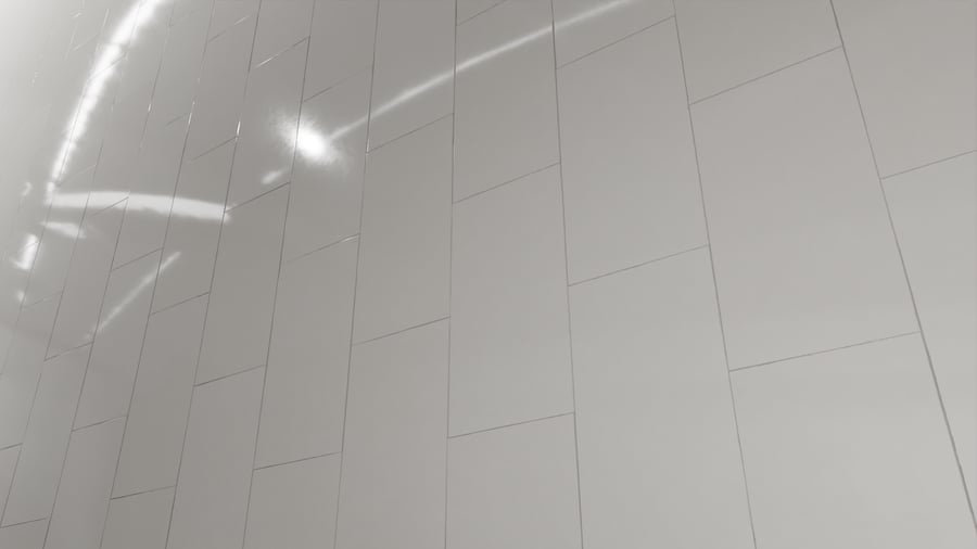 Textura de azulejo cerâmico brilhante retangular com desvio, marfim