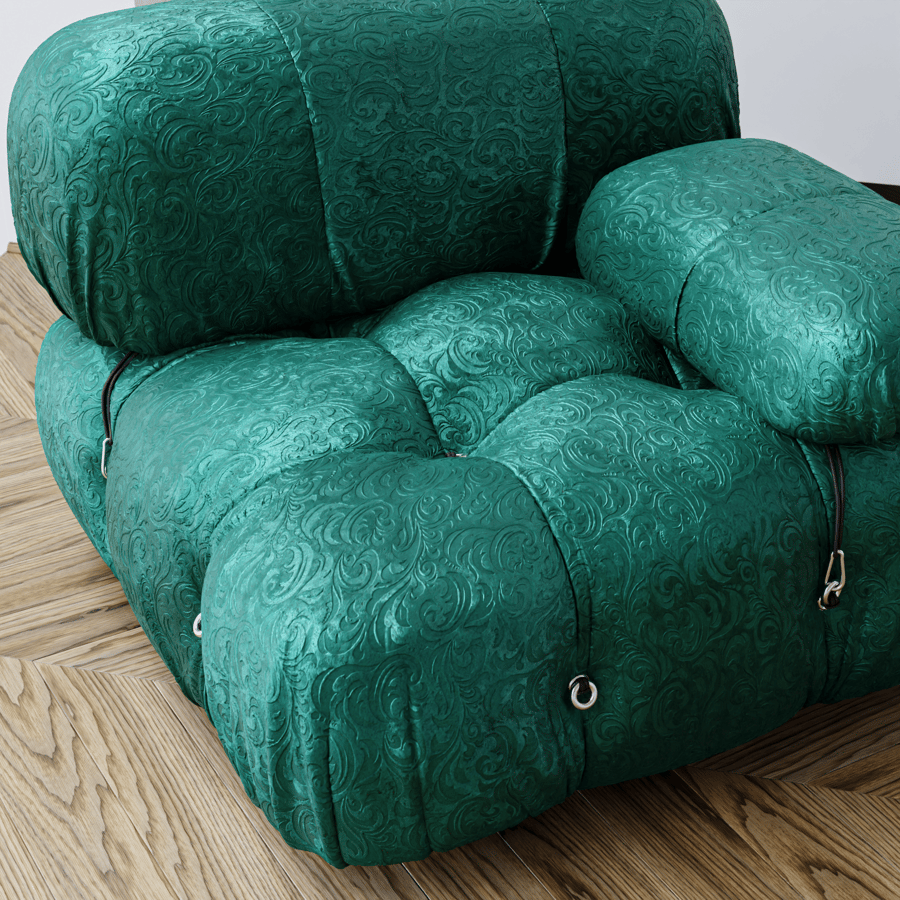 Folhas em relevo com textura de veludo, verde
