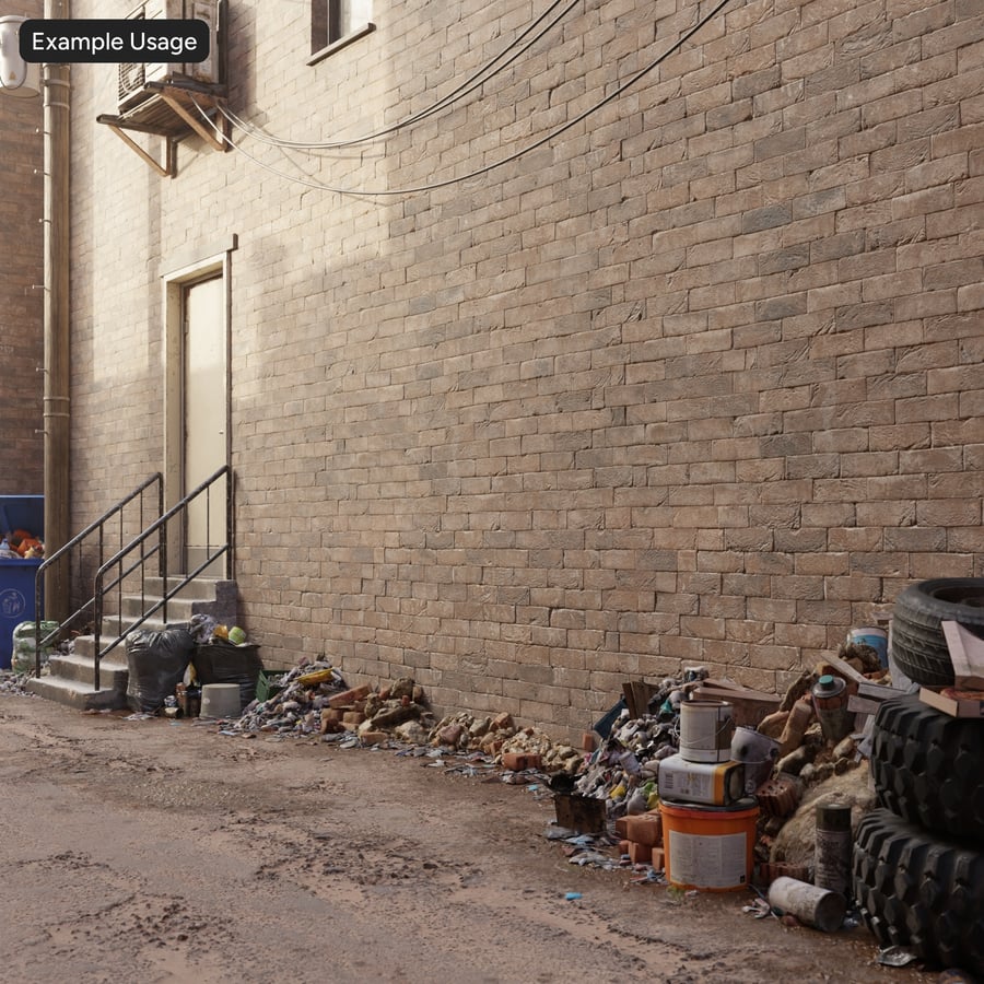 Dark Rusticated Running Bond Brick Wall Texture