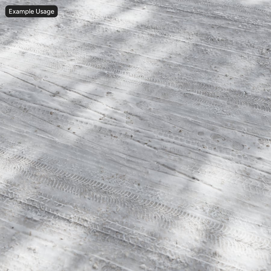 Следы от шин на грязном снегу