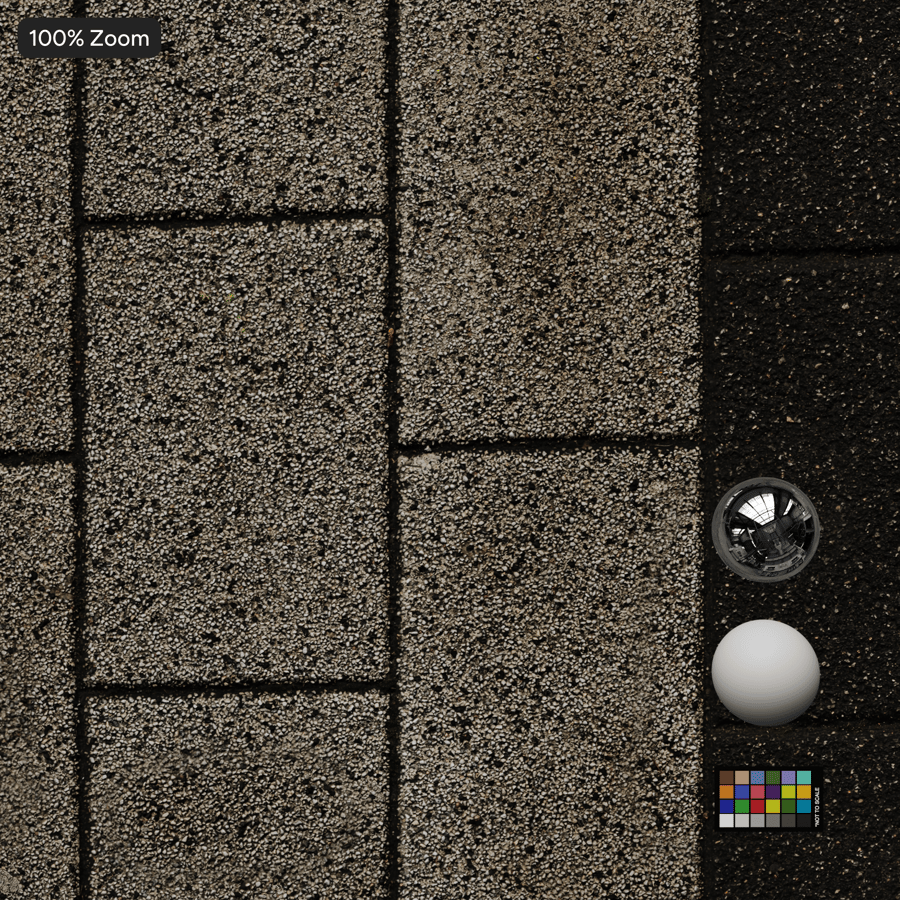 Dirty Stone Paver Texture, Black and Gray