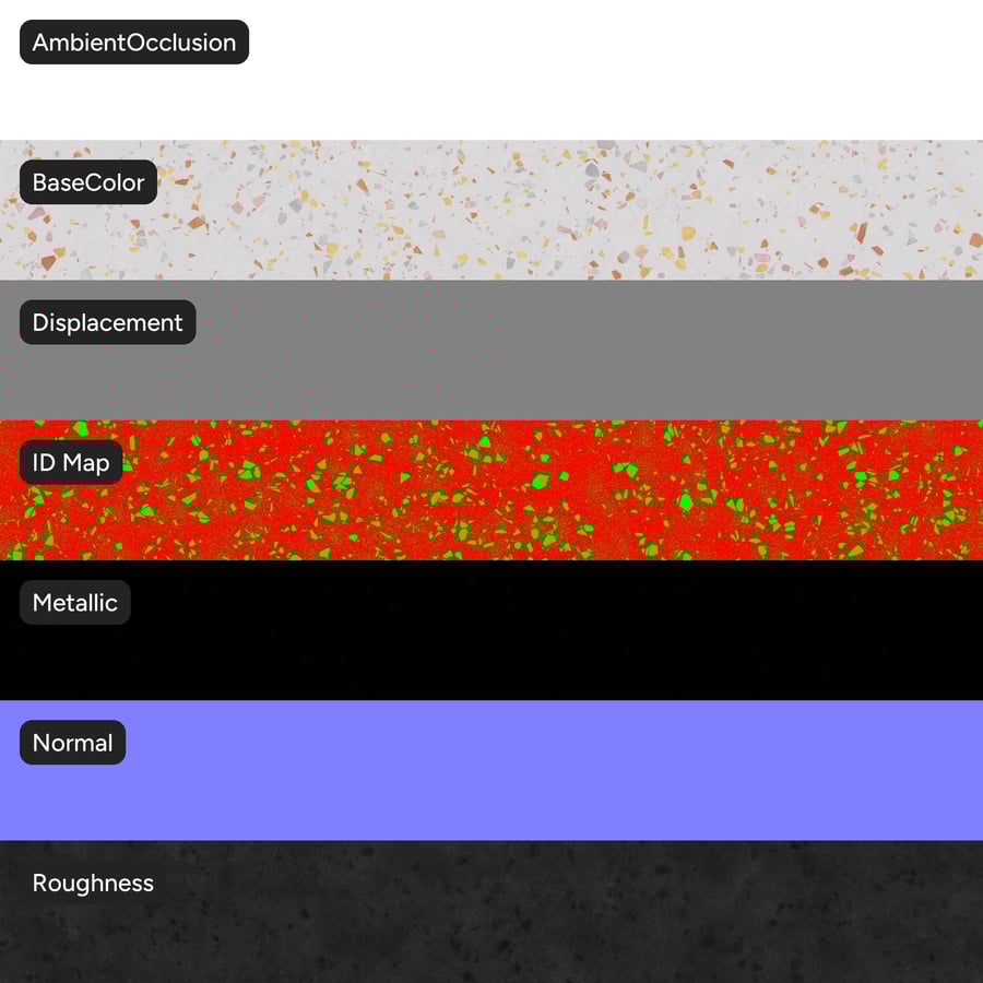 Speckled Tutti Frutti Terrazzo Texture, White