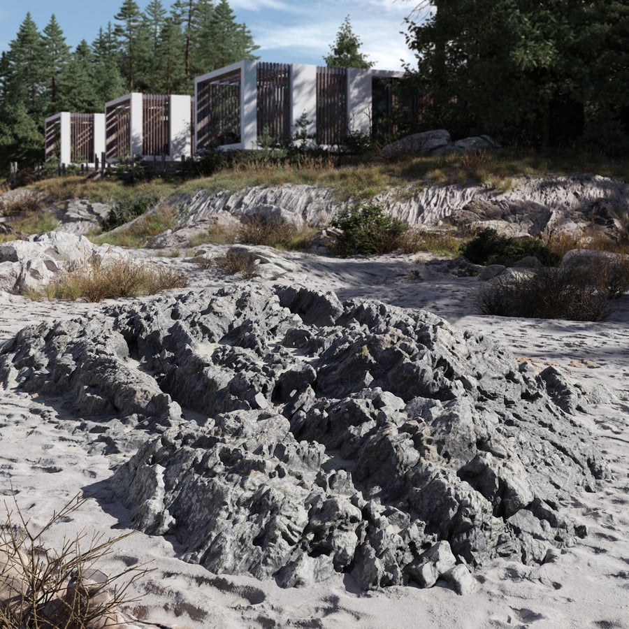 Large Rough Beach Rock Model