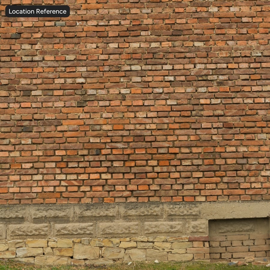 Old Mortared Running Bond Brick Wall Texture