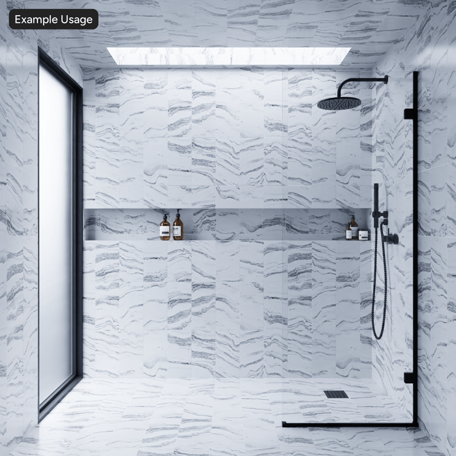 Rechthoekige mat marmeren tegeltextuur, Cosmic White