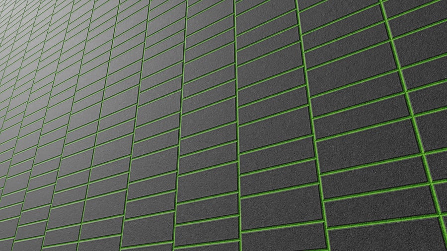 Brick Geometric Lines Acoustic Panel Texture, Green