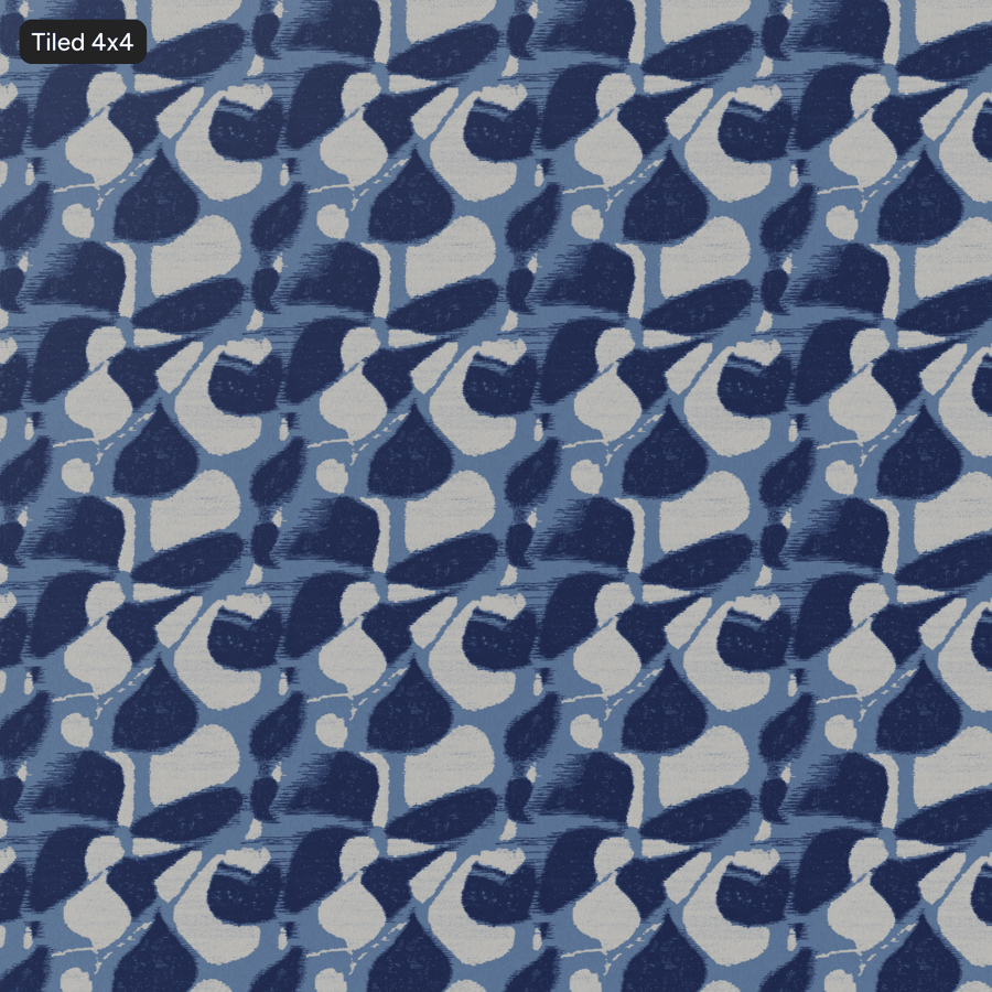 Abstract Ikat Upholstery Fabric Texture, Blue