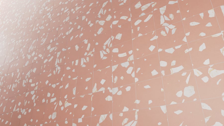 Textura de azulejo quadrado em terrazzo mate, laranja