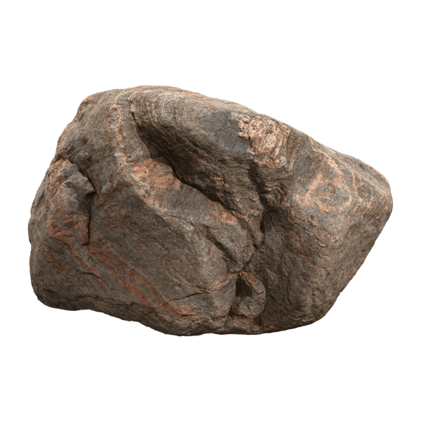 Sötét meleg tónusú márványozott nagy szikla Boulder modell
