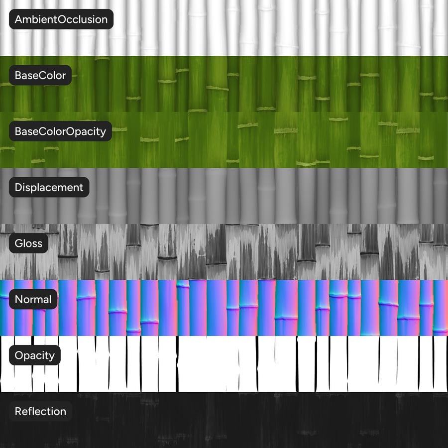 Bamboo Wall Texture, Fresh Green