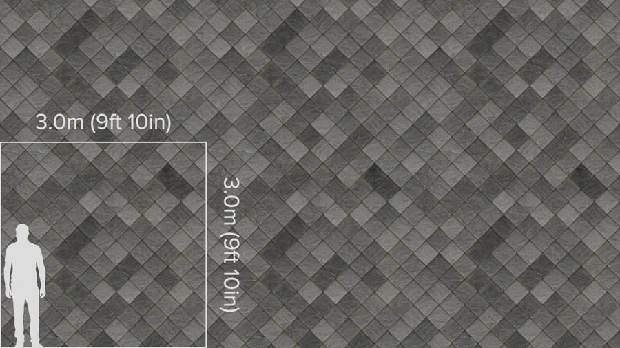 Diamond Slate Roof Tiles Texture, Grey