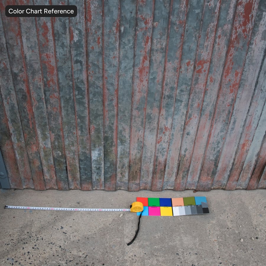 Verroeste, geschilderde metalen poorttextuur