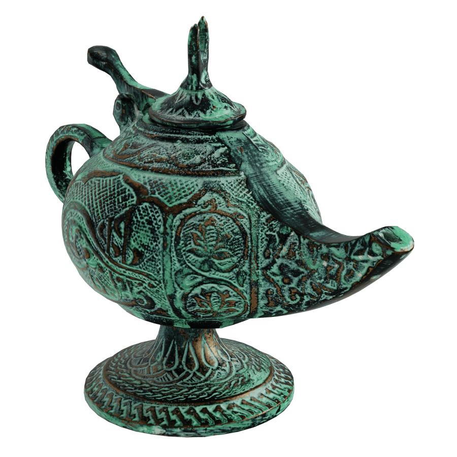 Patinaed Brass Antique Lamp Model