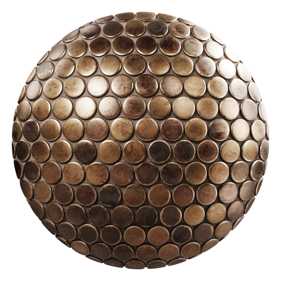 Rough Copper Penny Round Tile Texture