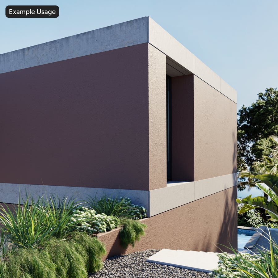 Geschilderd pleisterwerk, rood