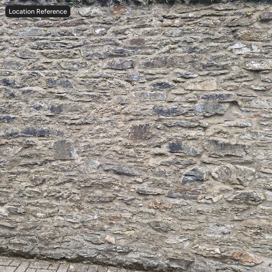 Textura de parede de pedra em ruínas, cinza-acastanhado empoeirado
