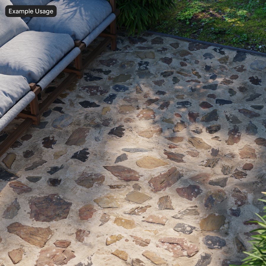 Medium Rubble Stone Sidewalk Texture
