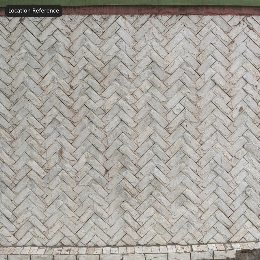 Herringbone Stone Paver Texture, White