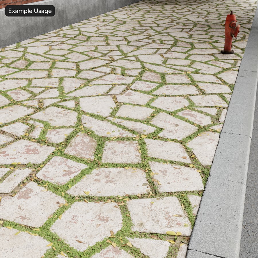 Grasrooster op kasseienstructuur