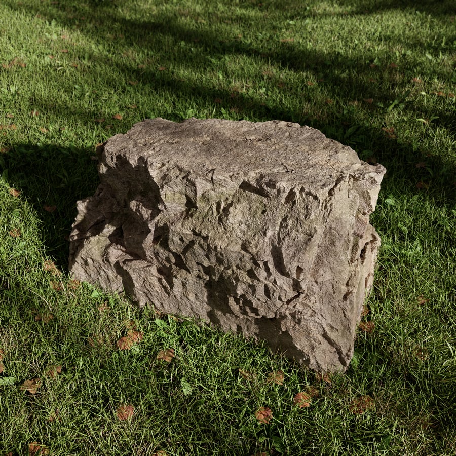 Warm Toned Plateau Mossy Smooth Large Rock Boulder Model