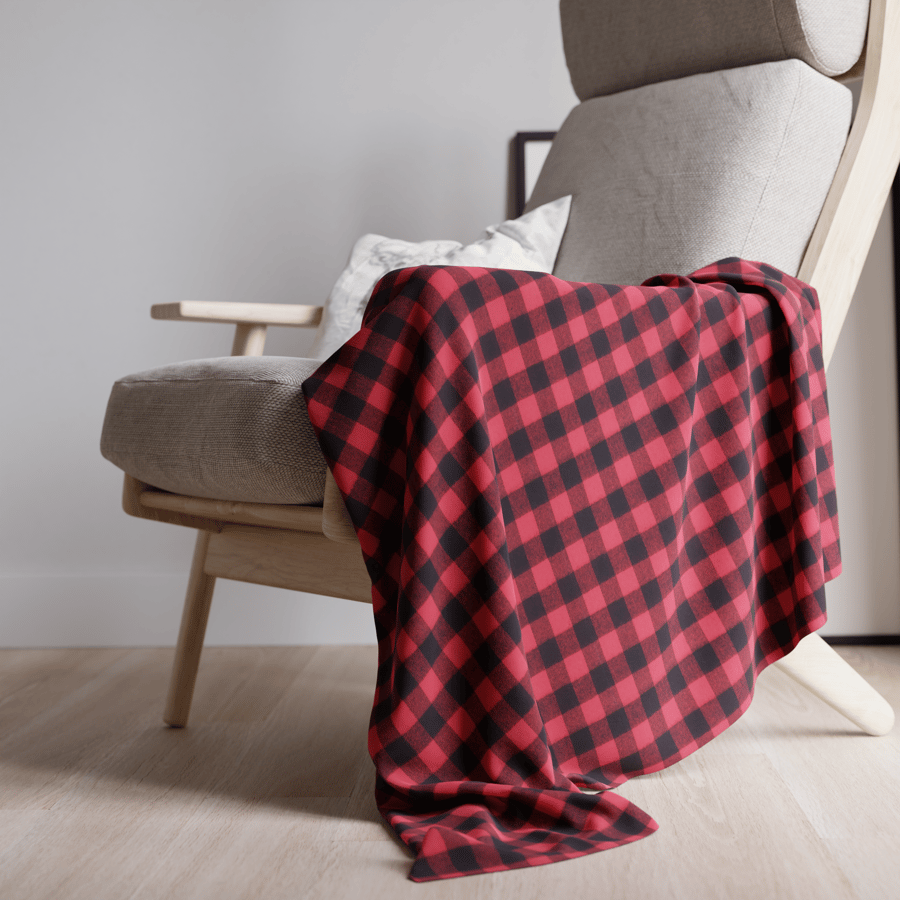 Checkered Cotton Plaid Fabric Texture, Red