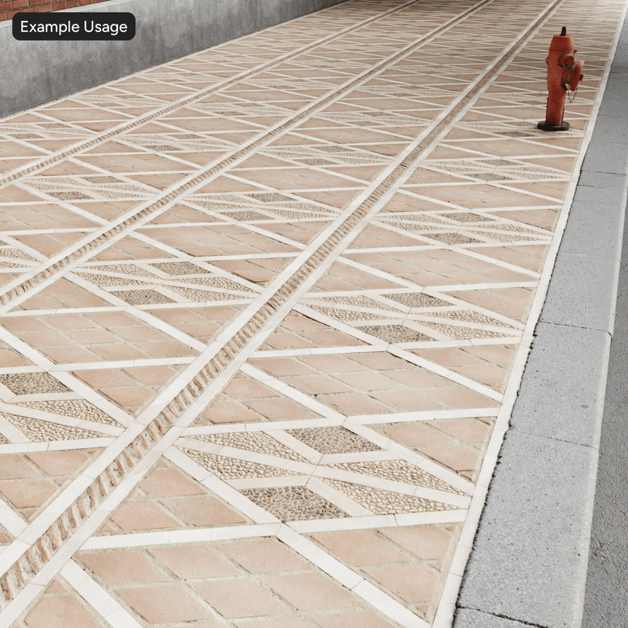 裝飾石鋪路面紋理，紅色