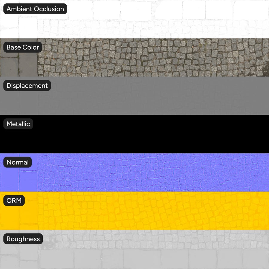 Worn Grid Cobblestone Texture