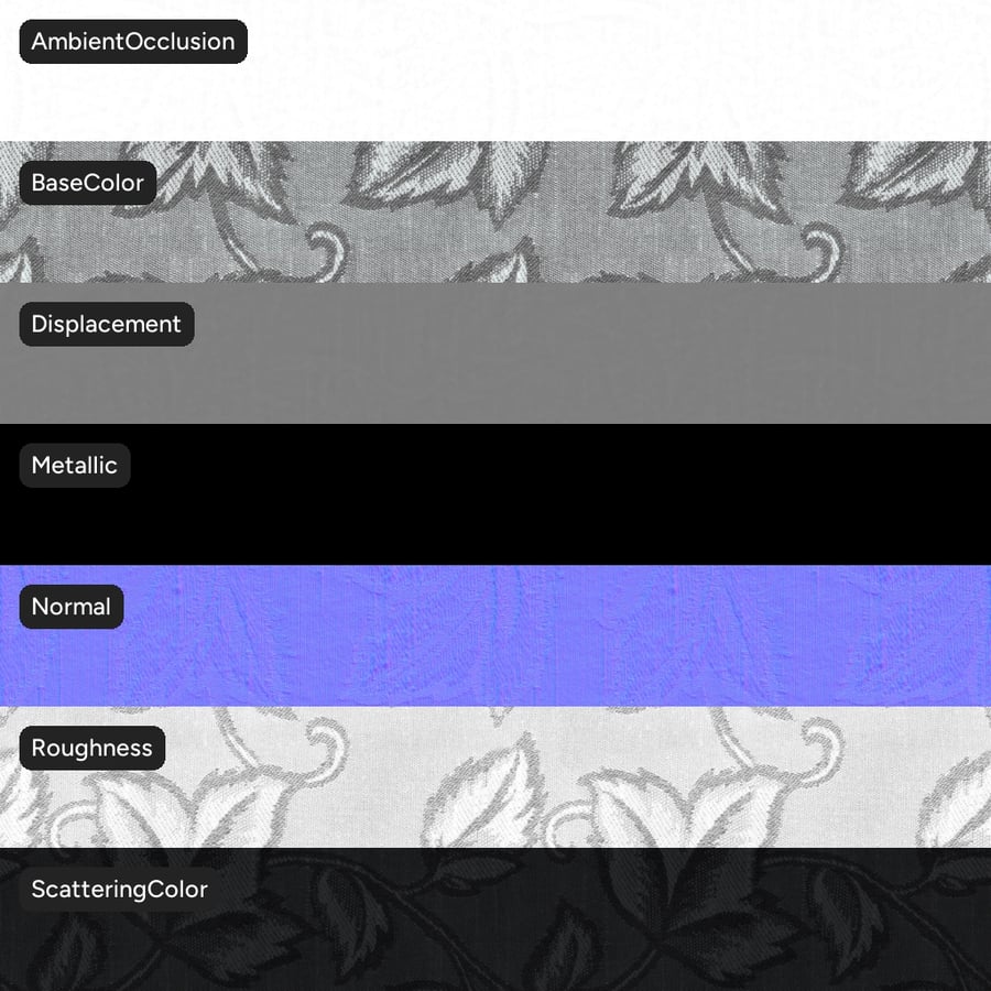Macon Silver Fabric Texture, Grey