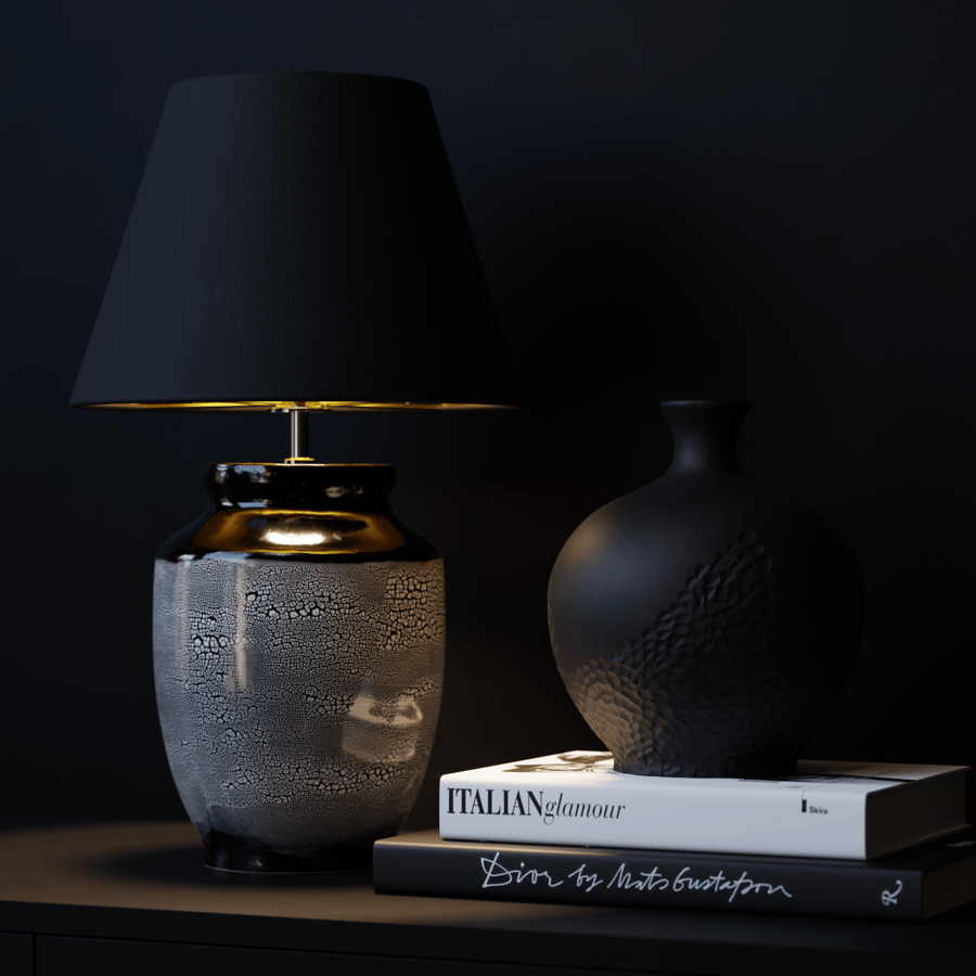 Lâmpada Eno Ceramic Skaro Cobble Shade, Branca